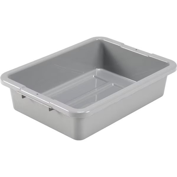 NSF Plastic Bus Tub, 20L x 15W x 5H, Gray, Global Industrial, Mfr#: 493681GY